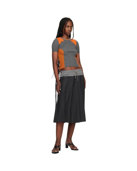 Undercover Black Up1F1603-2 Midi Skirt