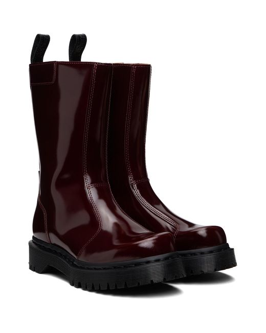 Dr. Martens Brown Burgundy Rejena Laquered Leather Boots