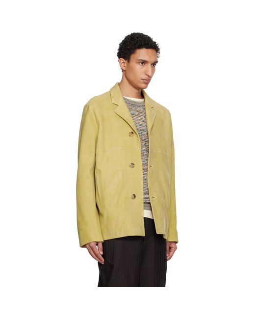 Paul Smith Yellow Tan Nubuck Leather Jacket for men