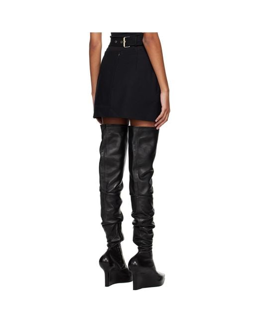 Dion Lee Black Y Front Buckle Miniskirt