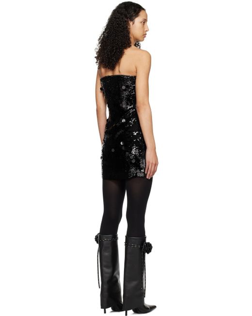GUIZIO ブラック Paillette ミニドレス Black