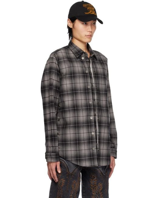 Y. Project Gray & Black Snap Off Shirt for men