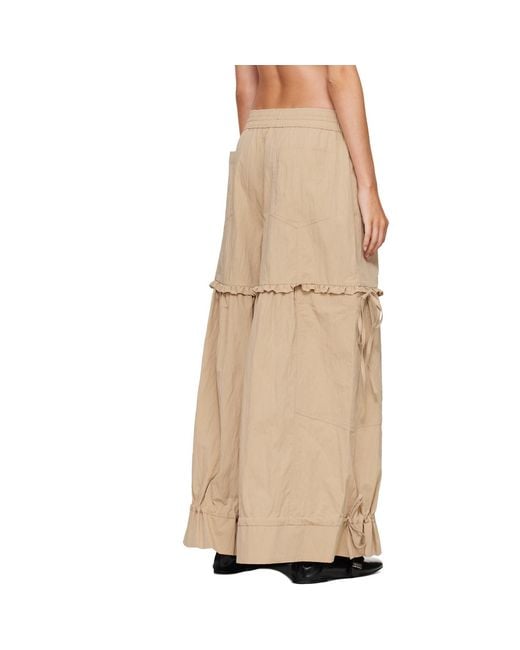 Ganni Natural Washed Cotton Balloon Trousers