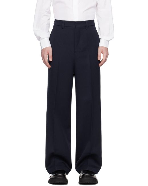 AMI Blue Large Fit Trousers for men