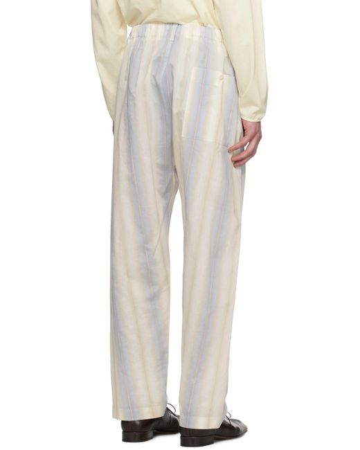Lemaire White Relaxed Trousers for men