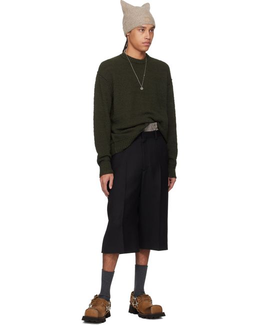 Acne Black Leather Buckle Mules for men