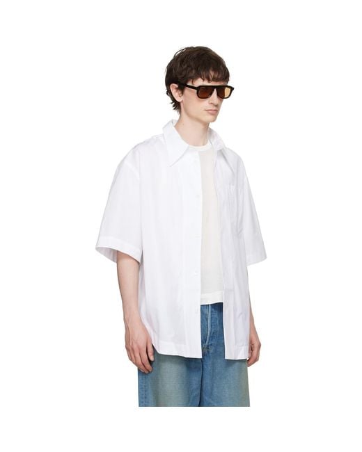 AMI White Cotton 'ami De Coeur' Wide Shirt for men