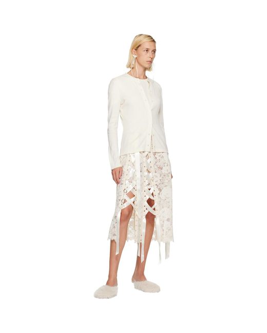 Simone Rocha White Off- Pointelle Cardigan