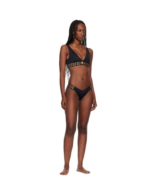 Versace Black Nylon-Blend Bikini Top