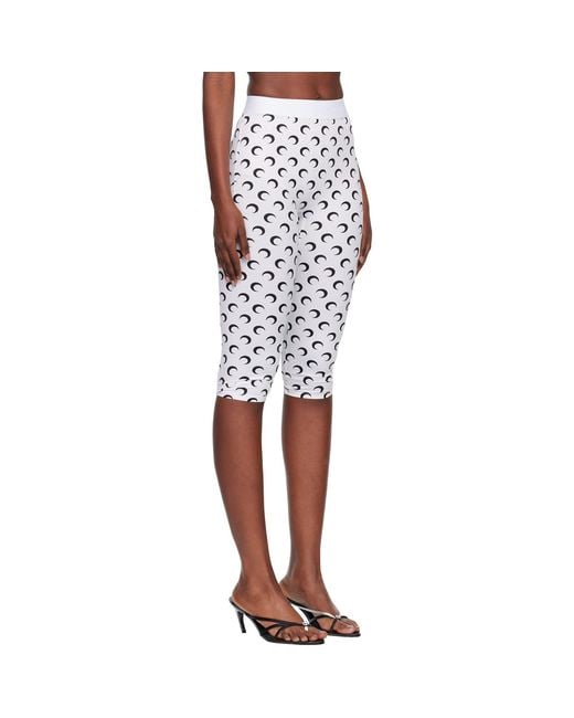 MARINE SERRE White Recycled Moon Jersey Capri Leggings