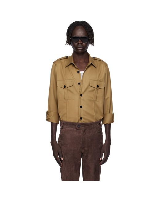 Ernest W. Baker Natural Tan Military Overshirt for men