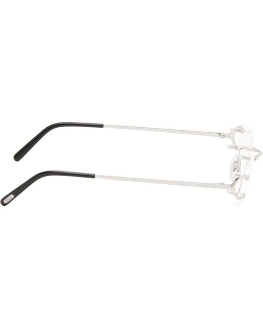 Cartier Black Rimless Rectangle Glasses