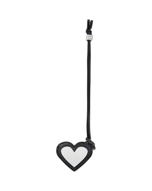 Ganni Black Snake Bou Heart Mirror Charm