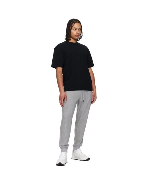 Boss Multicolor Stretch Cotton Cuffed Hems Sweatpants for men