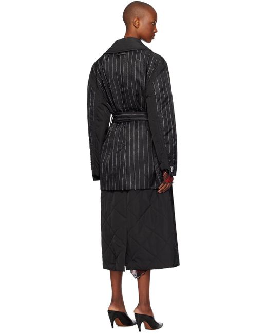 Jean Paul Gaultier ピンストライプ コート ブラック | Lyst