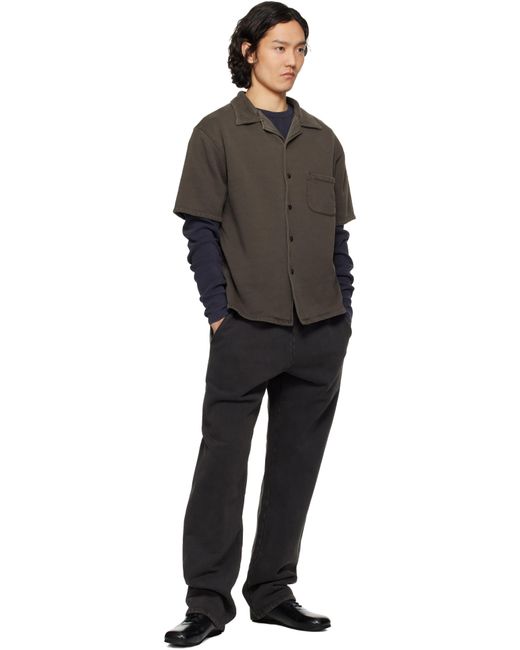 メンズ Les Tien ブラック Heavyweight Cuban シャツ Black