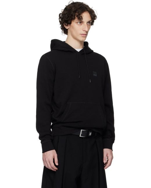 Boss Black Regular-Fit Logo Patch Hoodie for men