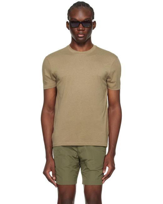 T-shirt kaki à col ras du cou Tom Ford pour homme en coloris Green