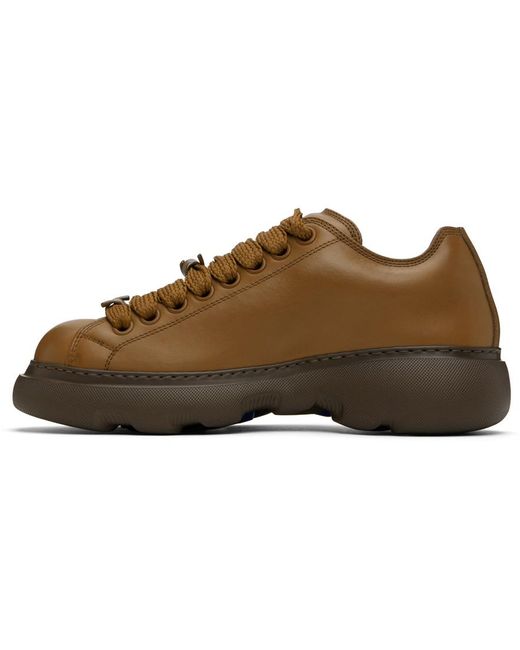 Burberry Black Brown Leather Ranger Sneakers for men