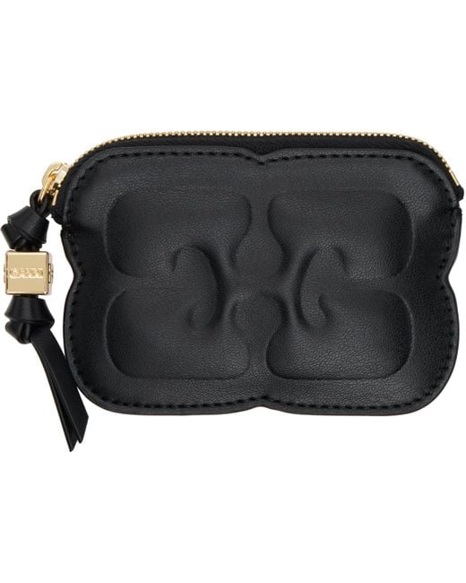 Ganni Black Bou Zipped Wallet