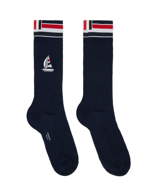 Thom Browne Blue Rwb Funmix Athletic Socks for men