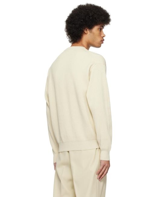 Auralee White Off- Super Hard Twist Sweater for men