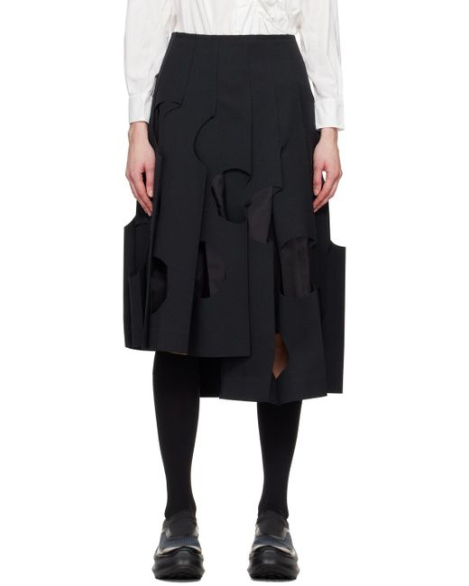 Comme des Garçons Black Cutout Midi Skirt