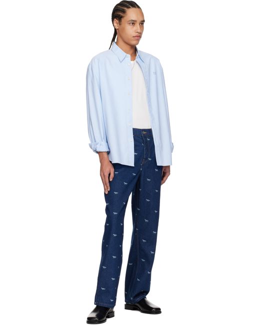 メンズ Maison Kitsuné ネイビー リラックス ジーンズ Blue