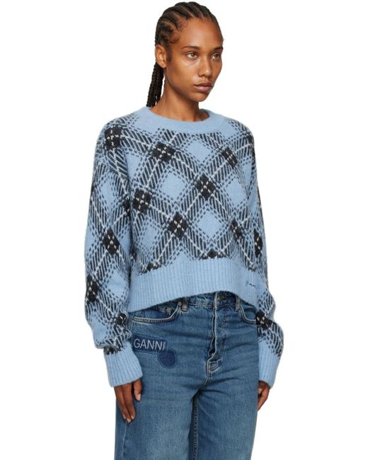 Ganni blue sweater hotsell