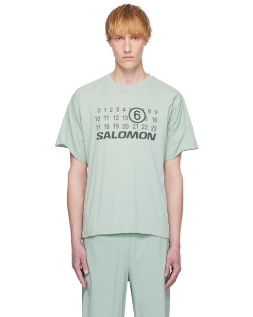 メンズ MM6 by Maison Martin Margiela ブルー Salomonエディション シームレス Tシャツ Green