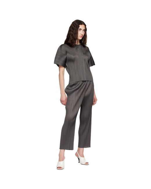 Pleats Please Issey Miyake Gray Monthly Colors June Trousers