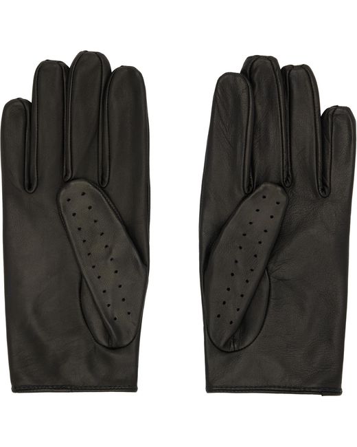 Ernest W. Baker Floral Studded Appliqué Driving Gloves in Black