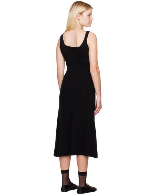LVIR Black Asymmetric Midi Dress