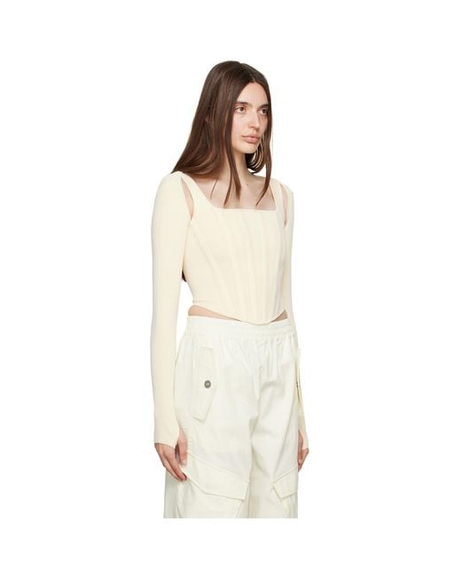Dion Lee Natural Beige Pointelle Tank Top