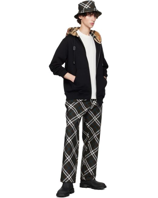 Pantalon de survetement kaki a carreaux Burberry pour homme en coloris Noir Lyst