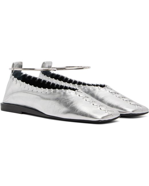 Jil Sander Black Ring Ballerina Flats