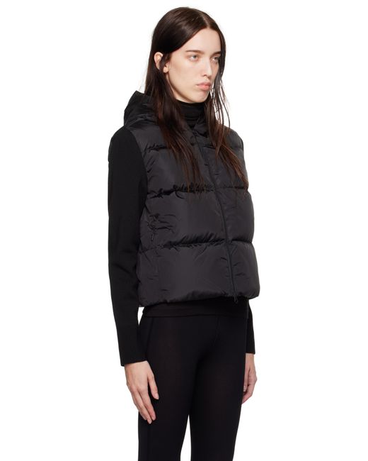 Canada Goose Black Hybridge Wide Quilt Knit Down Jacket
