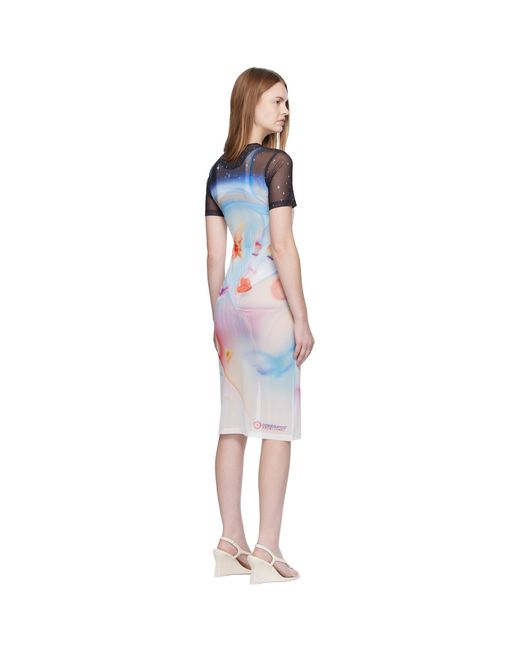 Casablanca Multicolor Printed Mesh Dress