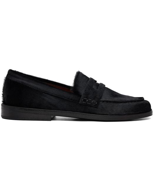 Marsèll Black Mocasso Short Hair Leather Loafers for men
