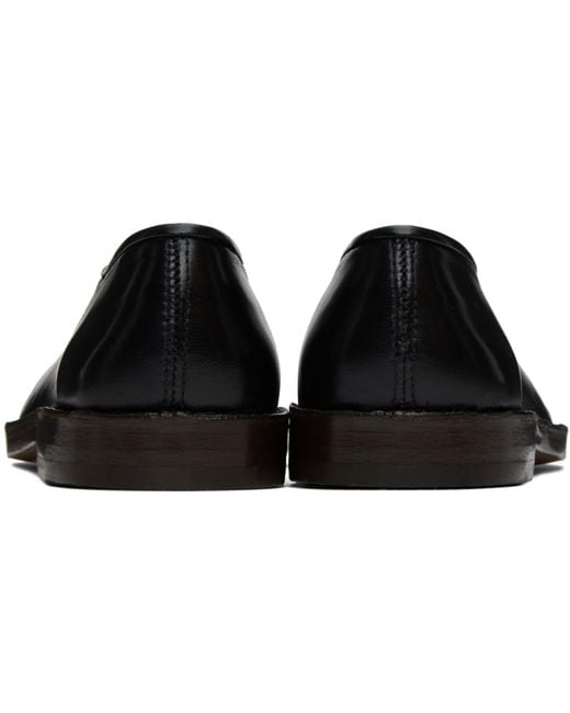 Lemaire Black Flat Piped Slippers