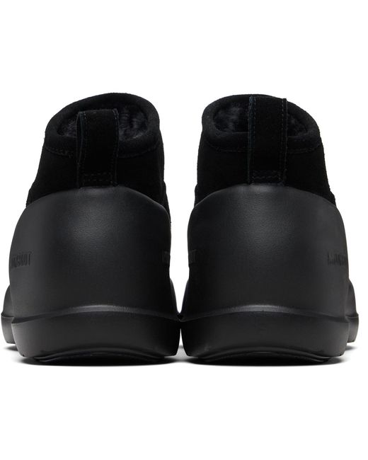 Moon Boot Black Mezzaluna Suede Low Boots for men