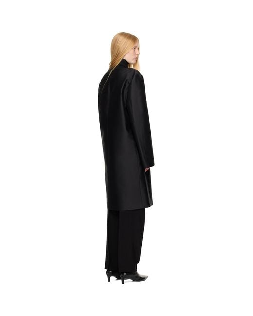 Totême Black Collarless Coat