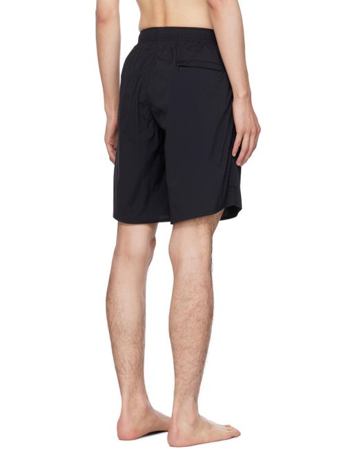 Jil Sander Black Printed Swim Shorts for men