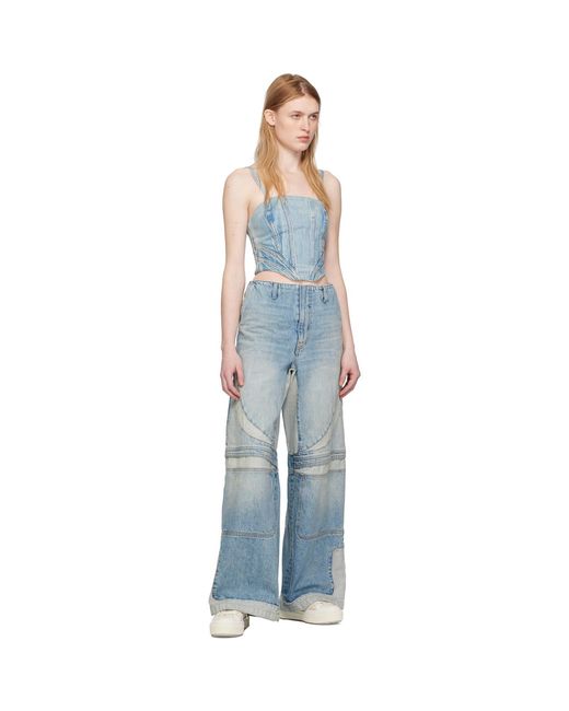 Amiri Blue Corset Denim Tank Top