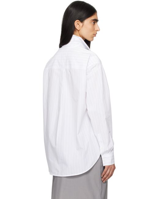 Totême  ホワイト＆ブルー モノグラム ストライプ シャツ White