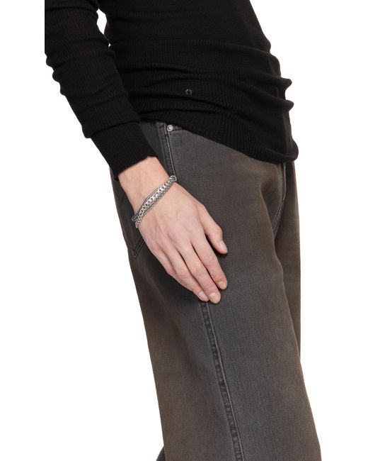 Emanuele Bicocchi Black Chain & Braided Bracelet for men