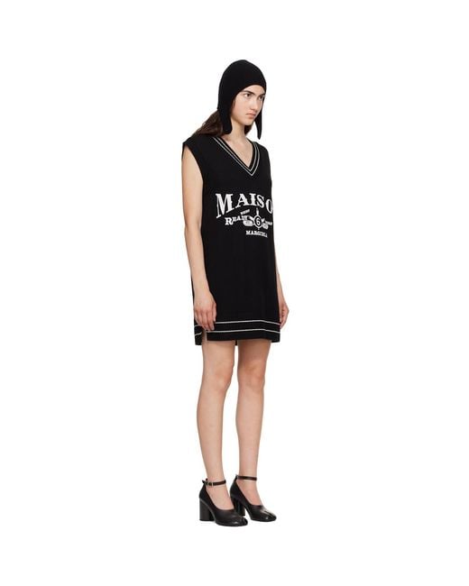 MM6 by Maison Margiela Black Knitted Minidress
