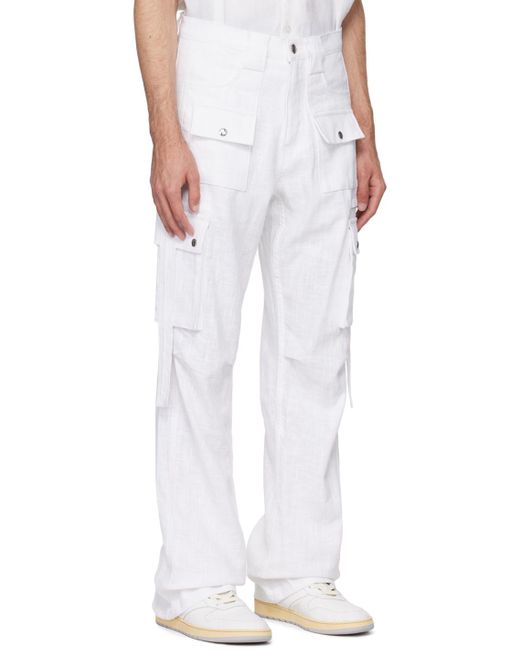 Rhude White Pockets Cargo Pants for men