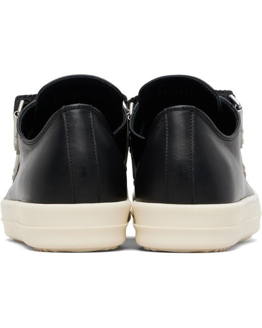 Rick Owens Black Temple Strap Low Sneakers for men