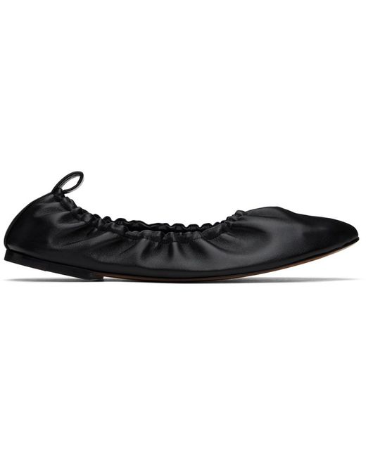 The Row Black Glove Leather Ballet Flats